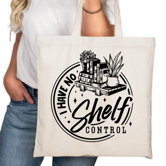 I Have No Shelf Control Bookish Tote Bag – Reading Tote for Book Lovers – Book Reader Bag - Romance Reader Tote - Book Store