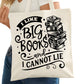 I Like Big Books and I Cannot Lie Bookish Tote Bag – Reading Tote for Book Lovers – Book Reader Bag - Romance Reader Tote - Book Store