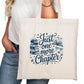Just One More Chapter Bookish Tote Bag – Reading Tote for Book Lovers – Book Reader Bag - Romance Reader Tote - Book Store