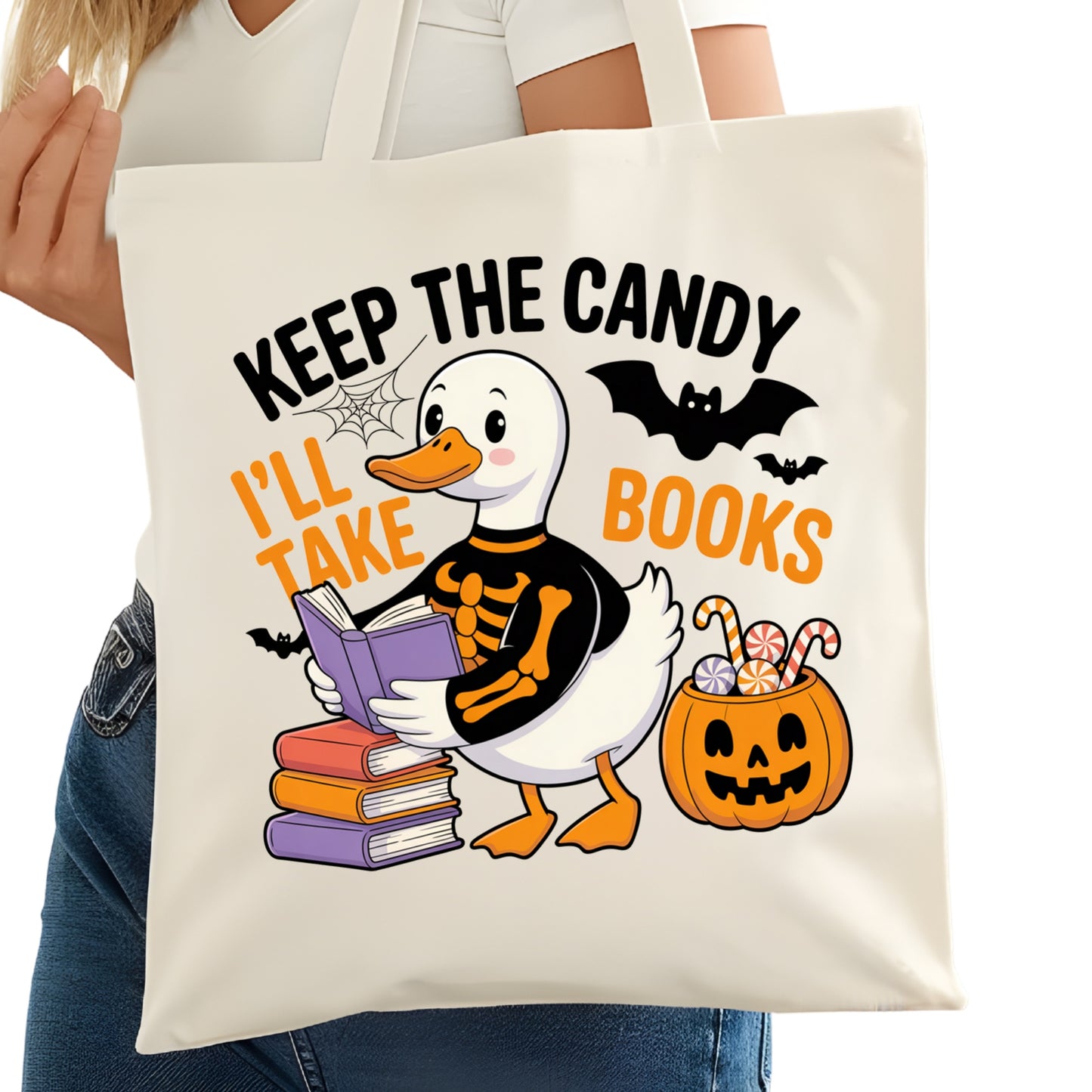 Keep the Candy I'll Keep the Books Bookish Tote Bag – Reading Tote for Book Lovers – Book Reader Bag - Romance Reader Tote - Book Store