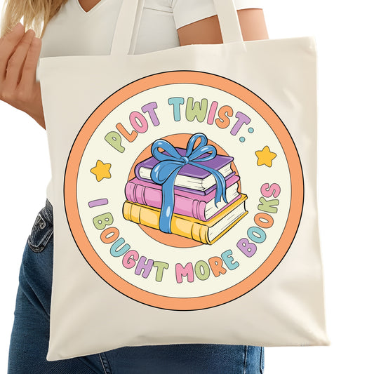 Plot Twist I Bought More Books Bookish Tote Bag – Reading Tote for Book Lovers – Book Reader Bag - Romance Reader Tote - Book Store