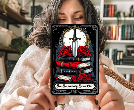 Romantasy Book Club Kindle Insert with Sparkly Overlay, Clear Case Kindle Paper Insert, Dark Fantasy Reader Accessory