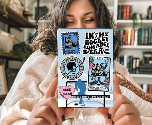 Hockey Romance Kindle Insert with Sparkly Overlay, Clear Case Kindle Paper, Booktok Sports Romance Decor