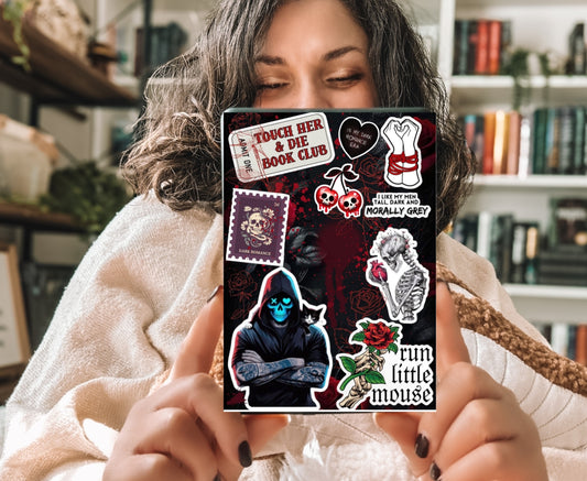 Dark Romance Kindle Insert with Sparkly Overlay, Morally Grey Bookish Clear Kindle Case Insert