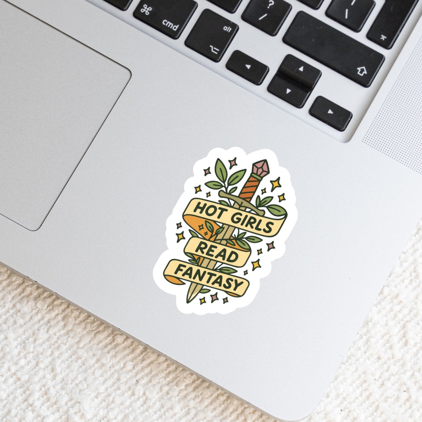 Hot Girls Read Fantasy Book Reader Sticker – 3" Waterproof Bookish Sticker with Holo Overlay – Reading, Books, Reader Gift, Book Lover