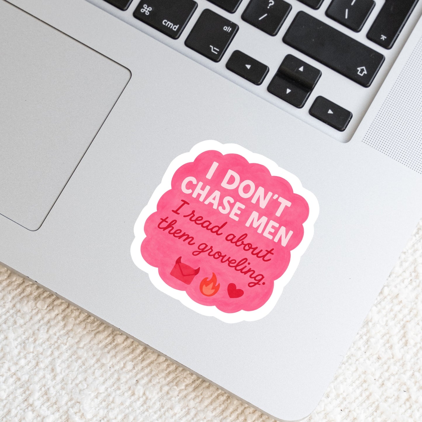 I Don't Chase Men Book Reader Sticker – 3" Waterproof Bookish Sticker with Holo Overlay – Reading, Books, Reader Gift, Book Lover