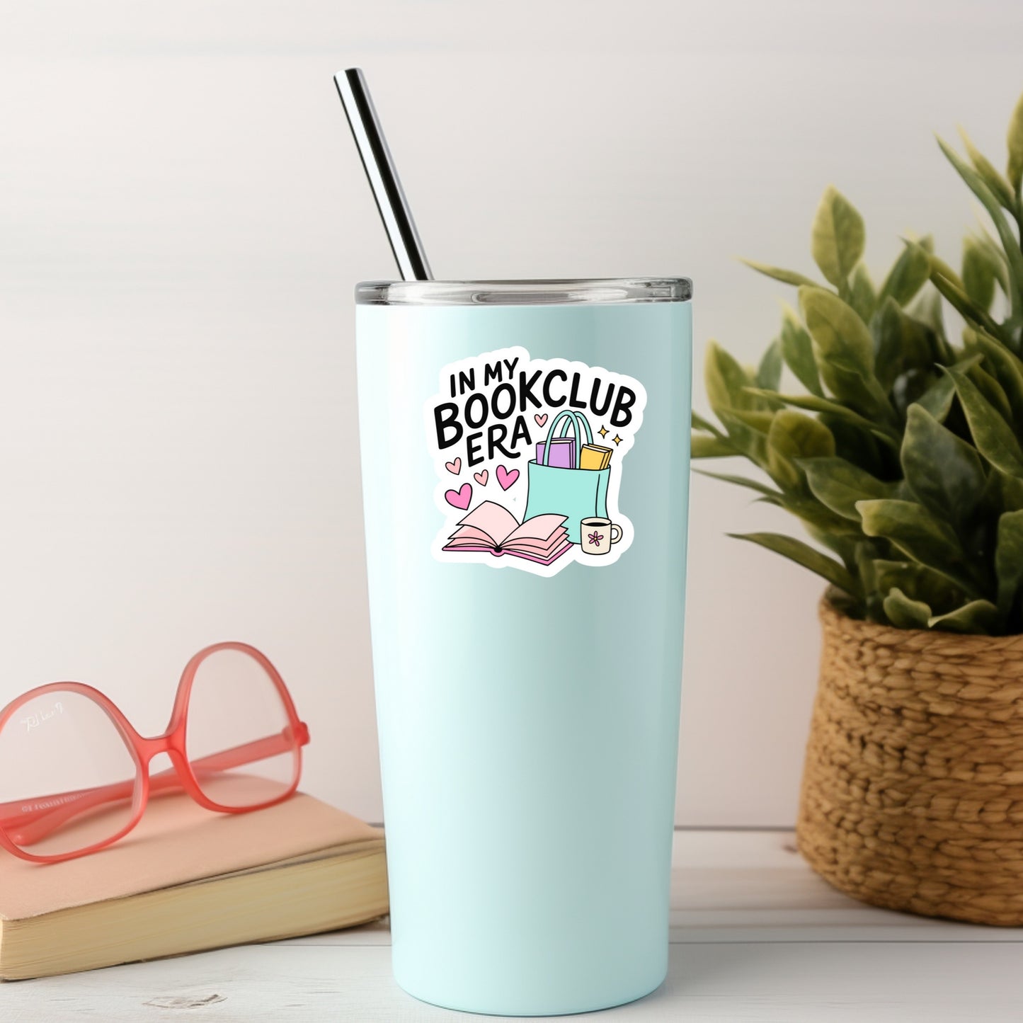 In My Book CLub Era  Book Reader Sticker – 3" Waterproof Bookish Sticker with Holo Overlay – Reading, Books, Reader Gift, Book Lover