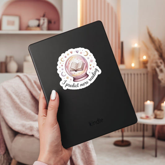 I Predict More Reading Book Reader Sticker – 3" Waterproof Bookish Sticker with Holo Overlay – Reading, Books, Reader Gift, Book Lover