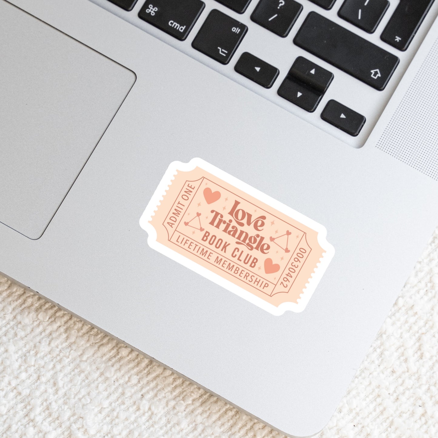 Love Triangle Book Club Book Reader Sticker – 3" Waterproof Bookish Sticker with Holo Overlay – Reading, Books, Book Lover, Bookstore