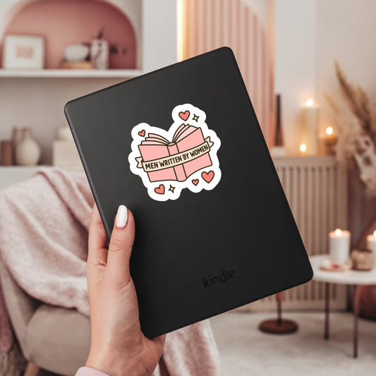 Men Written by Women Book Reader Sticker – 3" Waterproof Bookish Sticker with Holo Overlay – Reading, Books, Reader Gift, Book Lover,