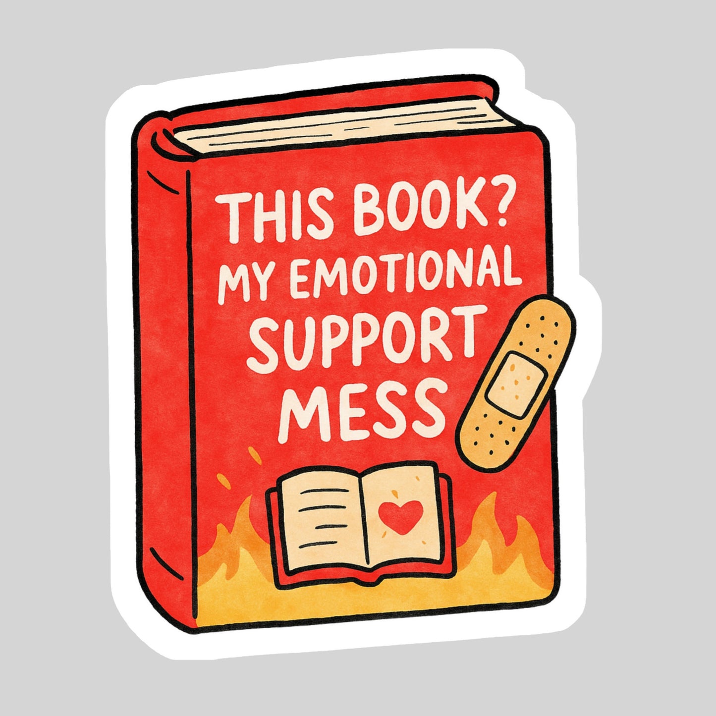 This Book? My Emotional Support Book Reader Sticker – 3" Waterproof Bookish Sticker with Holo Overlay – Reading, Books, Book Lover