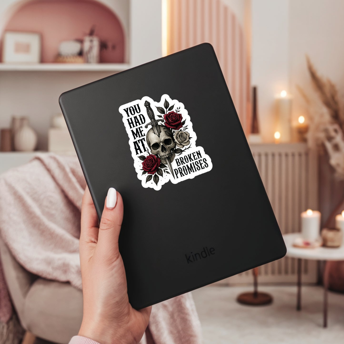 You Had me at Broken Promises Book Reader Sticker – 3" Waterproof Bookish Sticker with Holo Overlay – Reading, Books, Book Lover