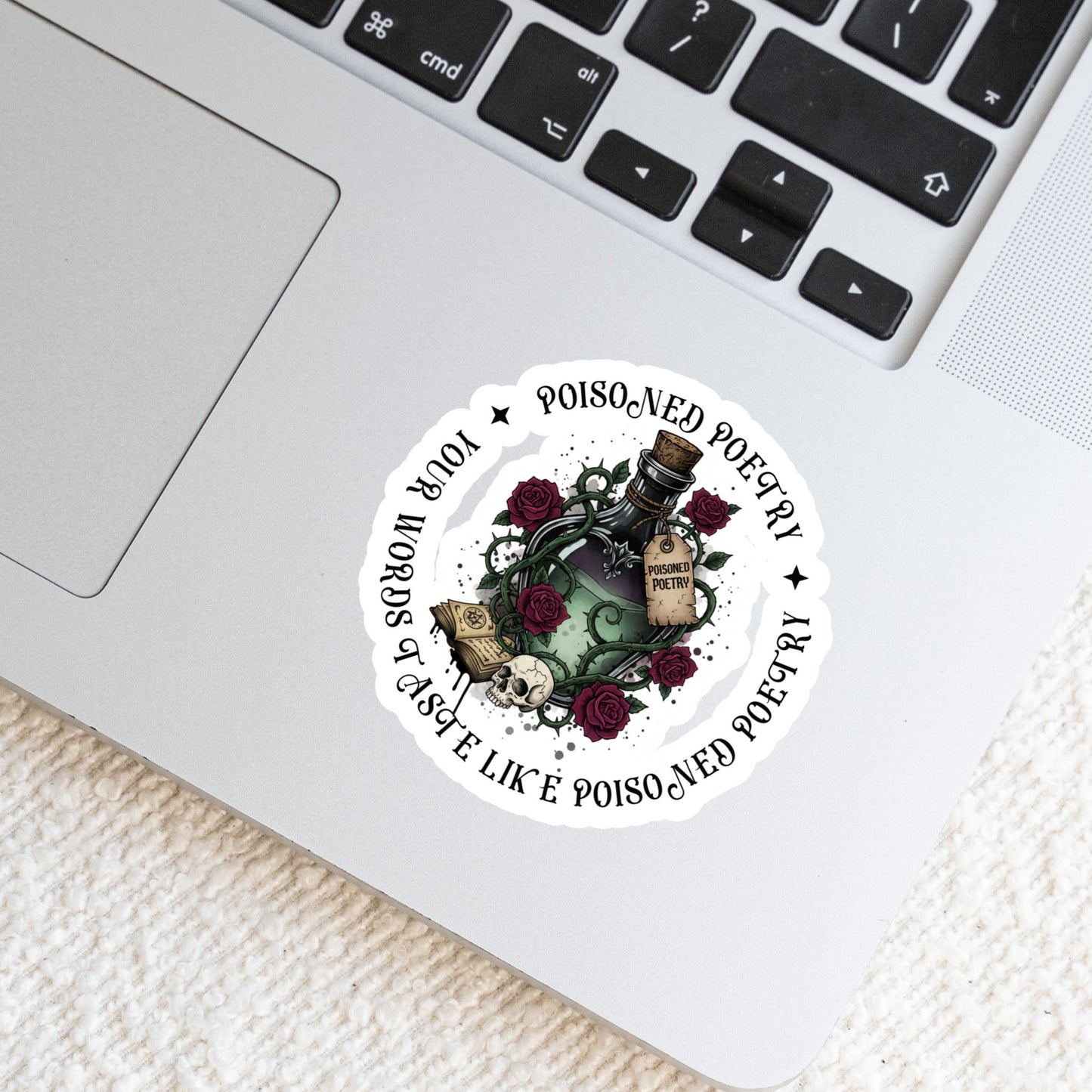 Poisoned Poetry Book Reader Sticker – 3" Waterproof Bookish Sticker with Holo Overlay – Reading, Books, Reader Gift, Book Lover, Bookstore