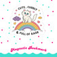 Magnetic Bookmark, Cute Cuddly and Full of Rage Funny Laminated with Holographic Overlay, Waterproof, Bookstore Merch, Book Reader