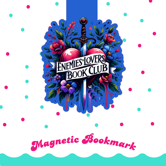 Magnetic Bookmark, Enemies to Lovers Book Club Laminated with Holographic Overlay, Waterproof, Bookstore Merch, Book Reader