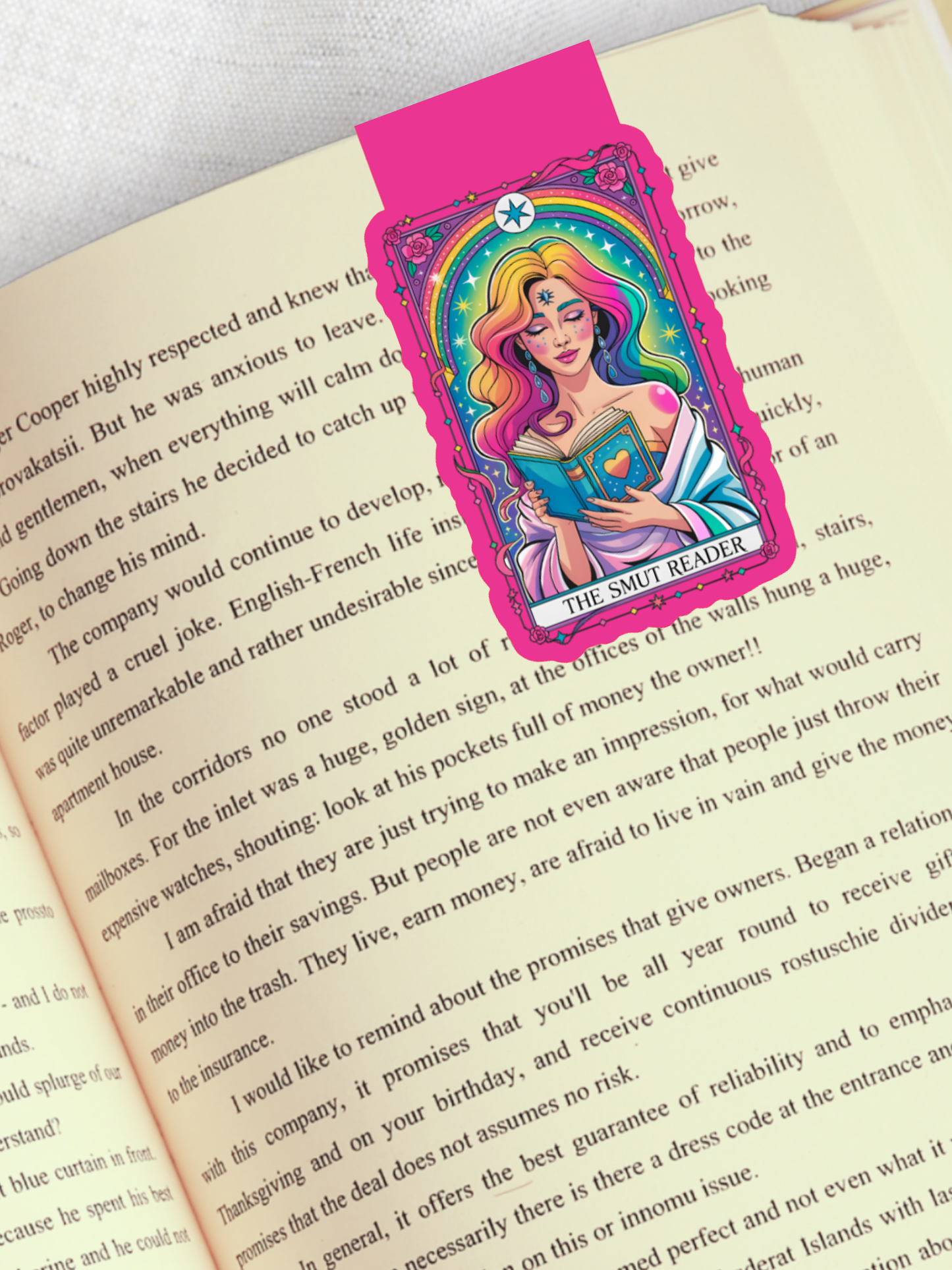Magnetic Bookmark, The Smut Reader Tarot Laminated with Holographic Overlay, Waterproof, Bookstore Merch, Book Reader