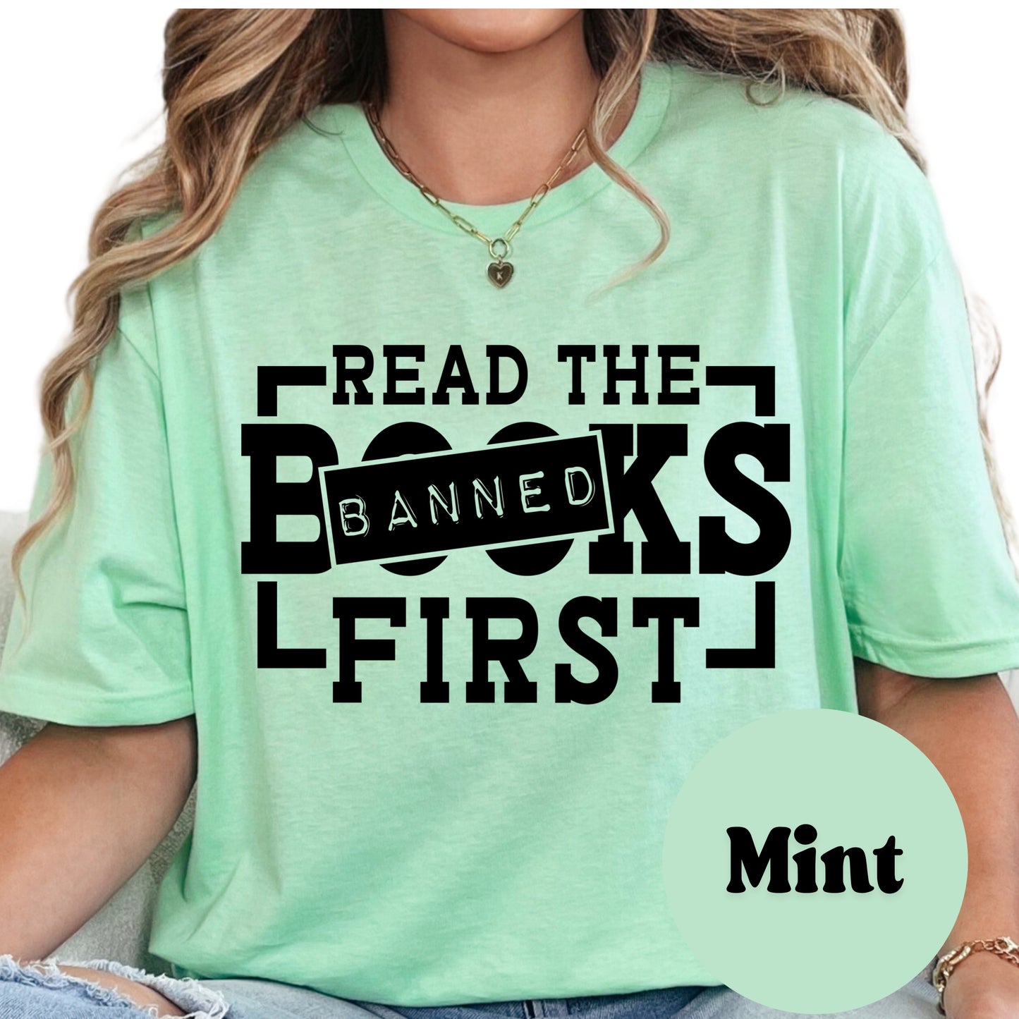 Read the Banned Books First Book Reader Shirt, Book Lover Comfy Soft Tee, Reading Lover Top, Bookish Graphic, Gift for Readers
