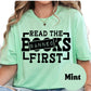 Read the Banned Books First Book Reader Shirt, Book Lover Comfy Soft Tee, Reading Lover Top, Bookish Graphic, Gift for Readers