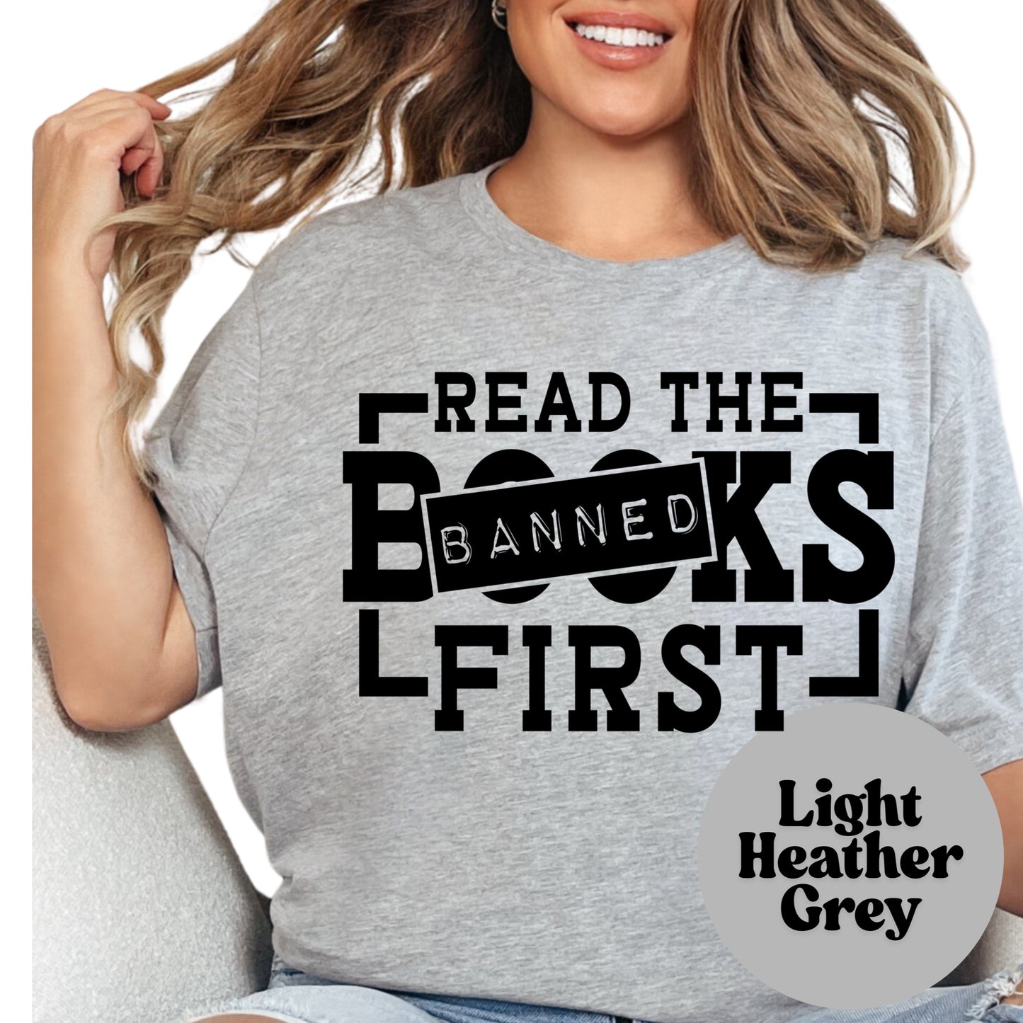 Read the Banned Books First Book Reader Shirt, Book Lover Comfy Soft Tee, Reading Lover Top, Bookish Graphic, Gift for Readers