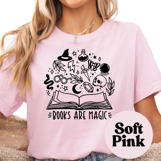 Books are Magic Book Reader Shirt, Book Lover Comfy Soft Tee, Reading Lover Top, Bookish Graphic, Gift for Readers