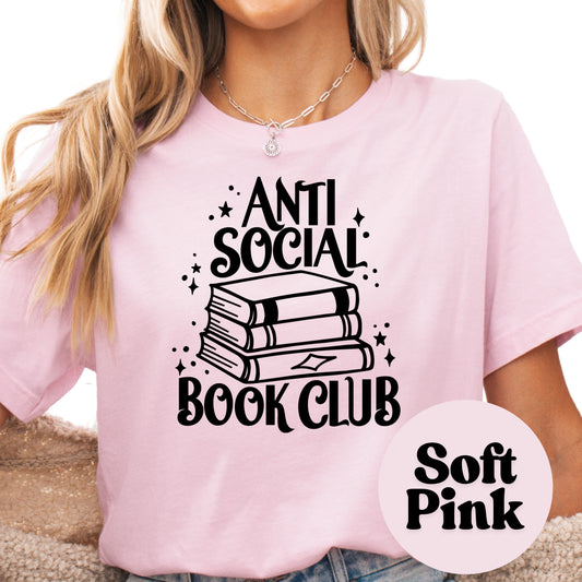 Anti Social Book Club Book Reader Shirt, Book Lover Comfy Soft Tee, Reading Lover Top, Bookish Graphic, Gift for Readers