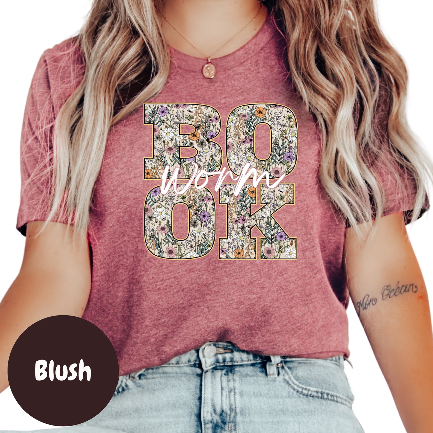 Book Worm Floral Book Reader Shirt, Book Lover Comfy Soft Tee, Reading Lover Top, Bookish Graphic, Gift for Readers