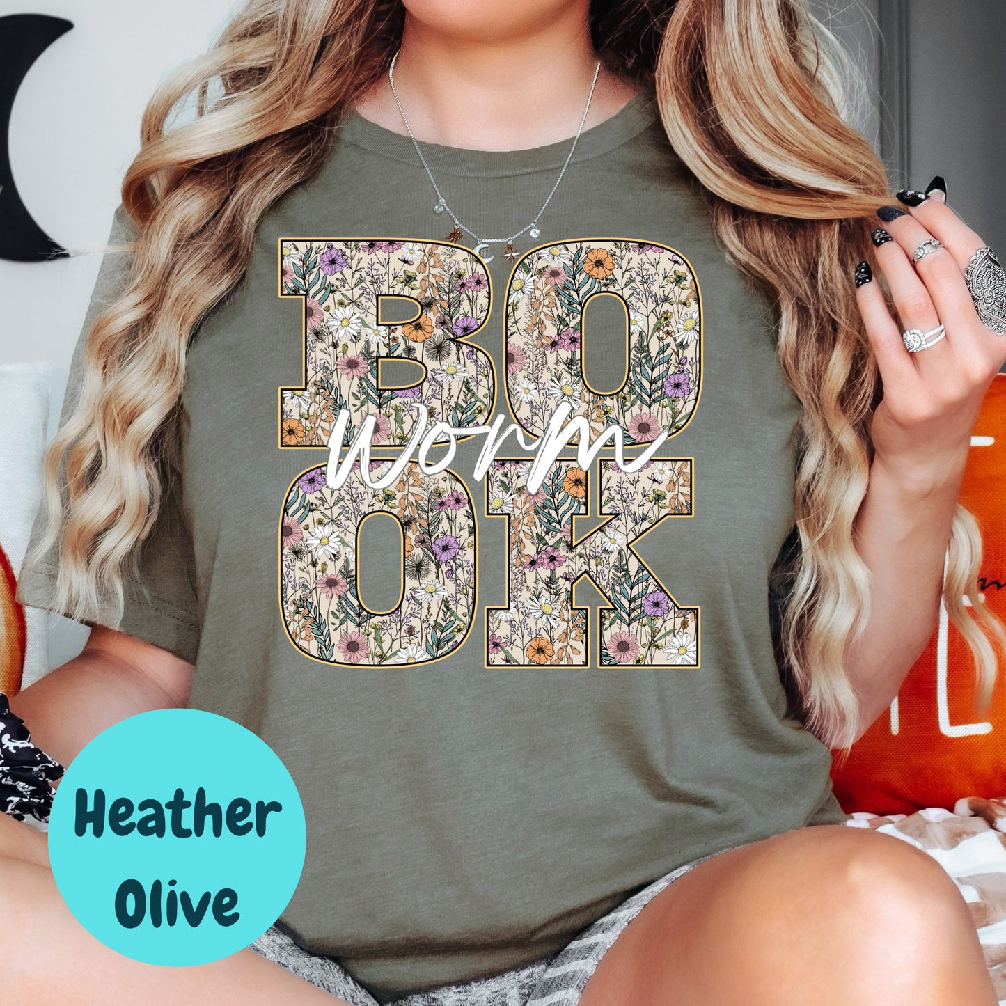 Book Worm Floral Book Reader Shirt, Book Lover Comfy Soft Tee, Reading Lover Top, Bookish Graphic, Gift for Readers